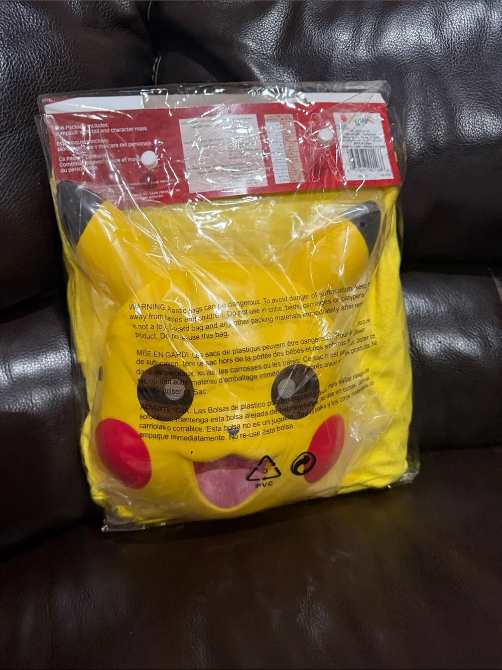 Pikachu Kids Costume - Large 10/12 NEW